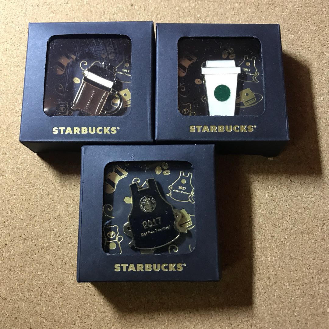 Starbucks Pin (Coffee Cup, Black Apron, Coffee Maker), Furniture & Home