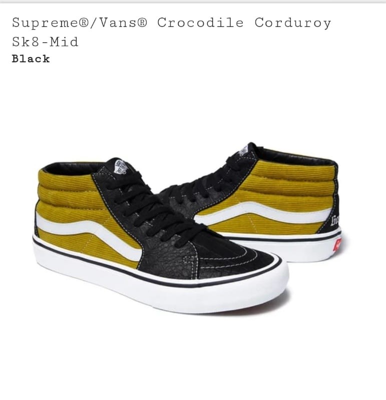 Supreme Vans Croc Corduroy Sk8 mid Men s Fashion Footwear Sneakers on Carousell