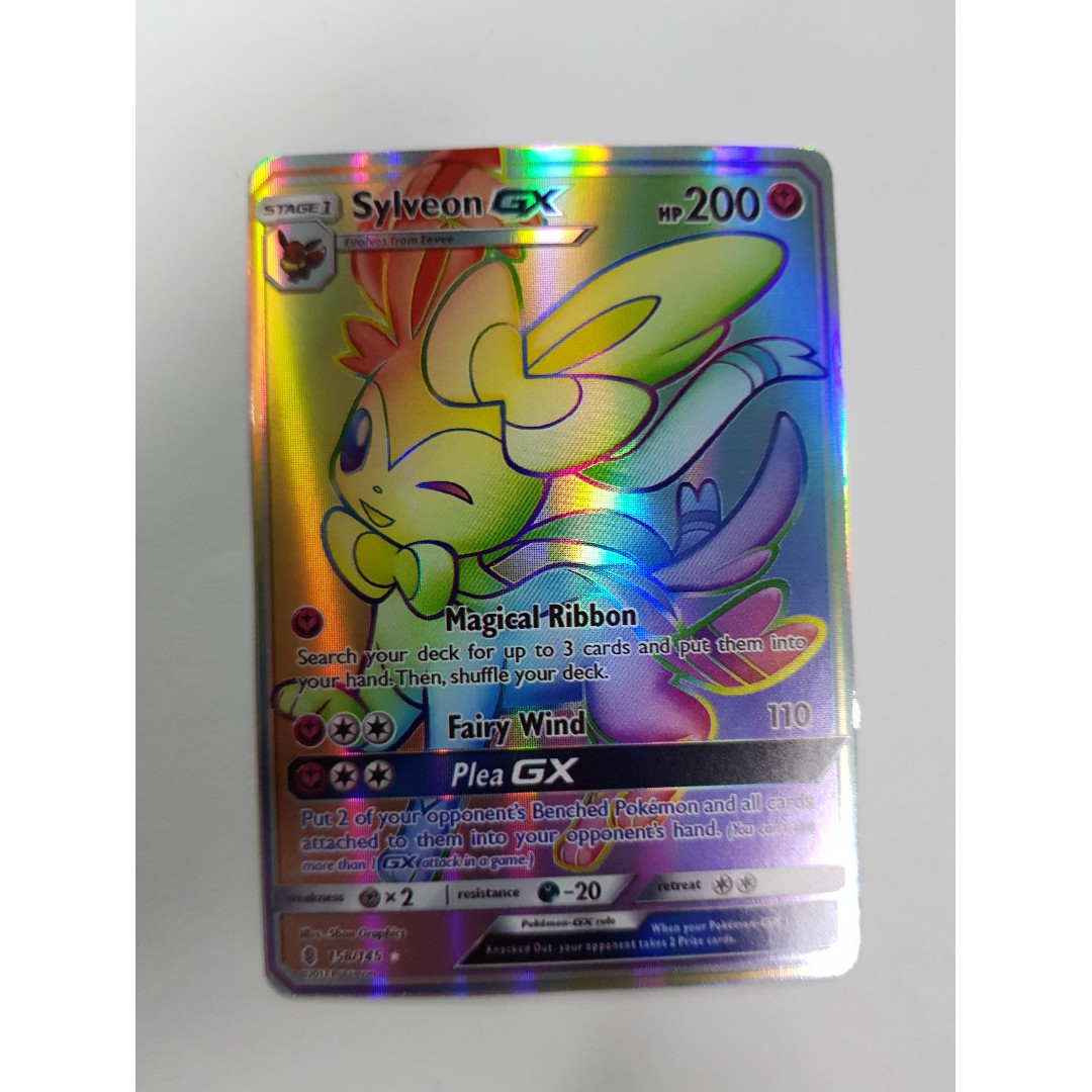 Sylveon Gx Rainbow Rare Toys Games Others On Carousell A pokemon unboxing of tons of dollar tree pokemon packs in a pokemon dollar tree haul! sylveon gx rainbow rare