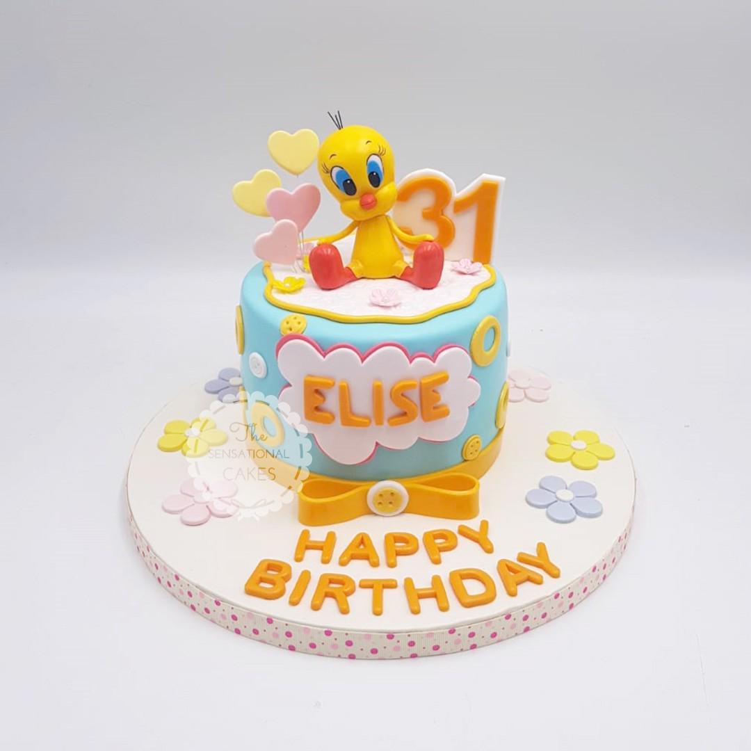 Adorable Little Bird In Blue Pastel Theme Colorful 3d Cake