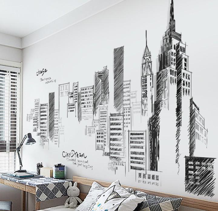 Wall Stickers Wall Decals Wallpaper City Design Furniture Home