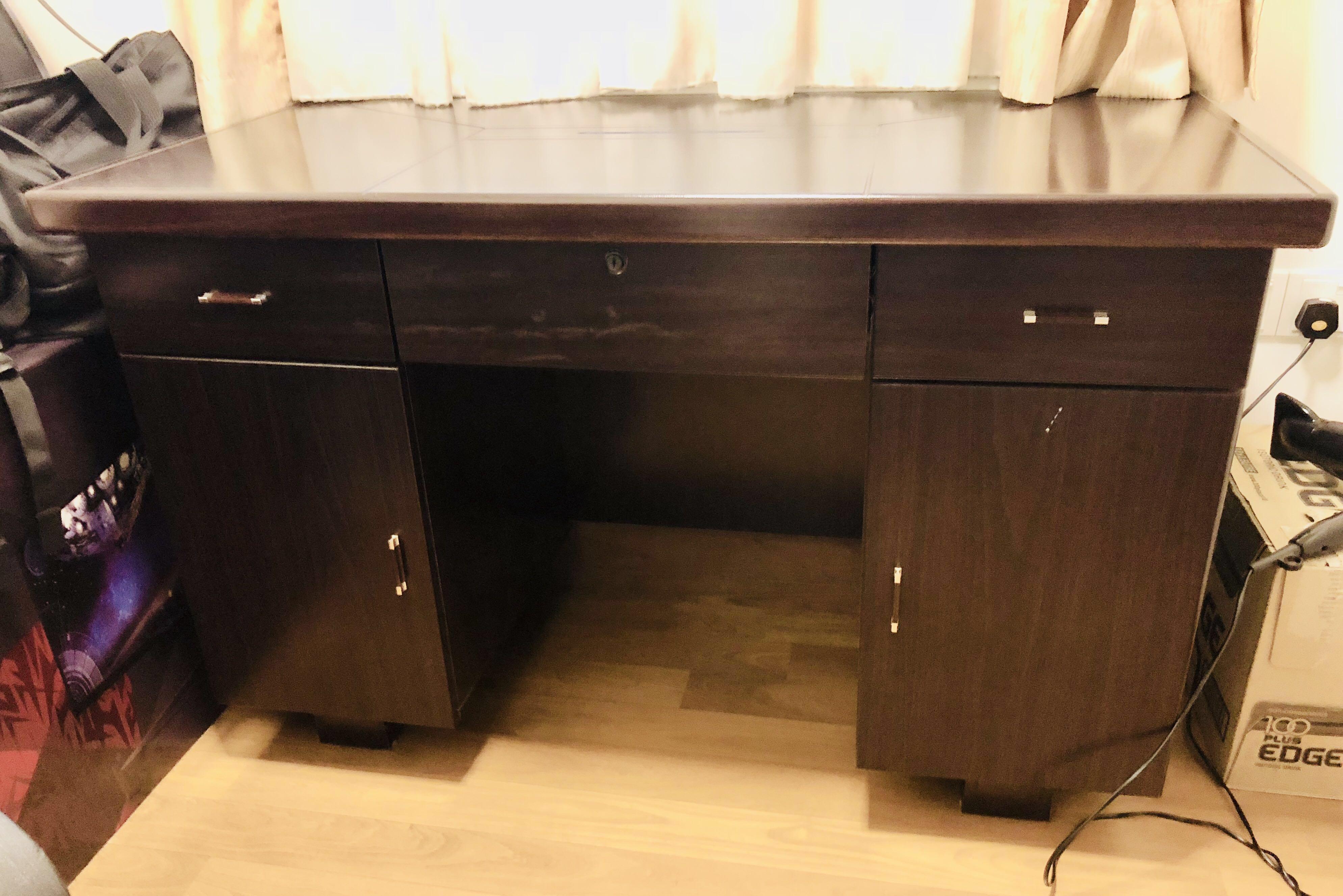 Dark brown study table shop