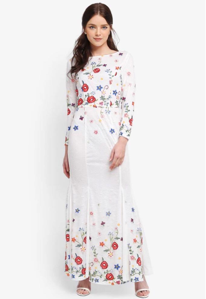 zalia embroidered lace mermaid dress