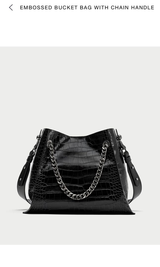 Zara crossbody bag cheap with embossed chain