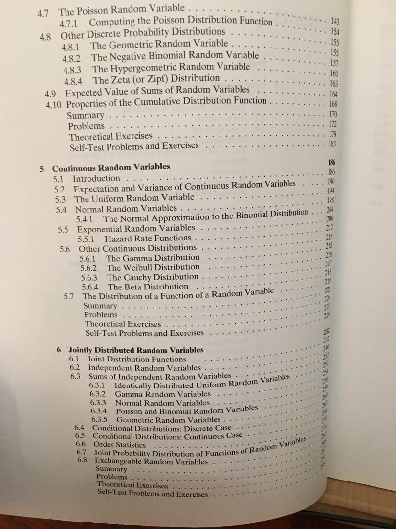 A first course in probability (8th edition) Sheldon Ross textbook