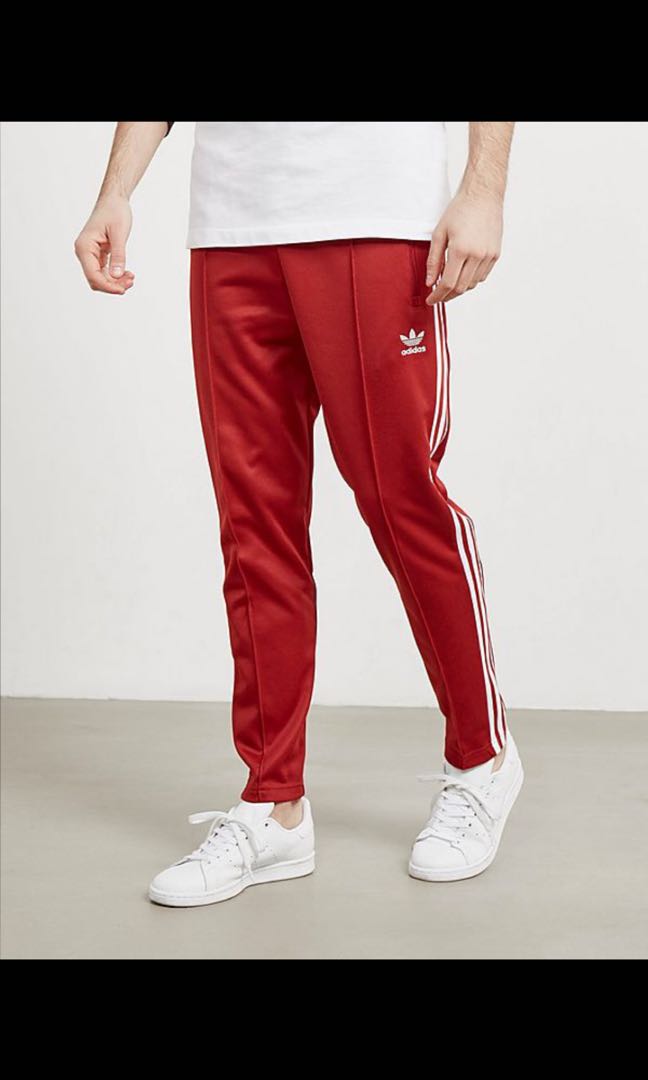 adidas beckenbauer pants red