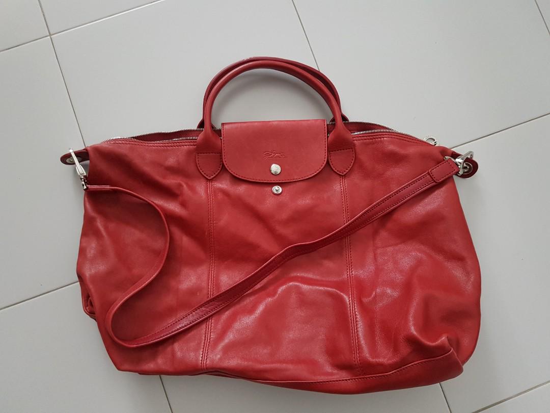 AUTHENTIC Longchamp Le Pliage Cuir Large leather bag, Luxury, Bags ...