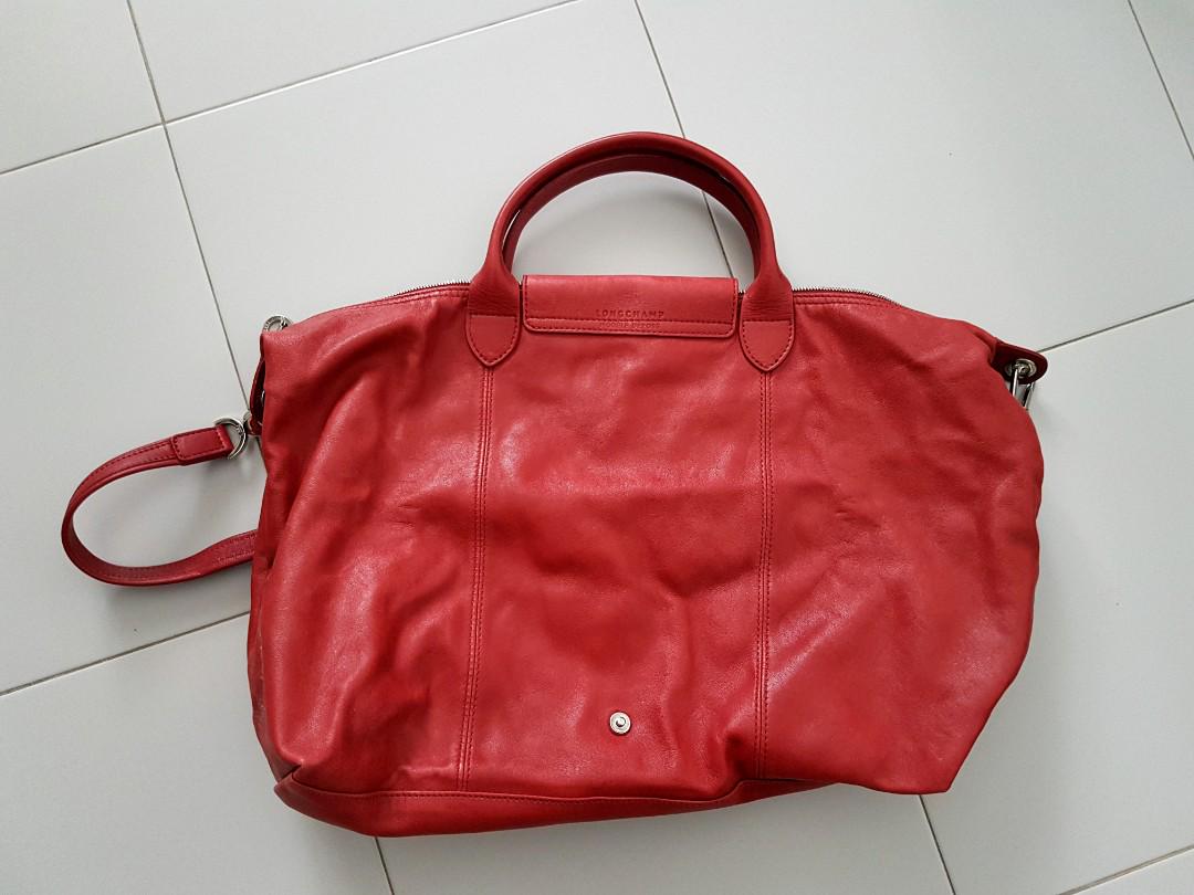 Authentic Longchamp Le Pliage Cuir Large Leather Bag Luxury