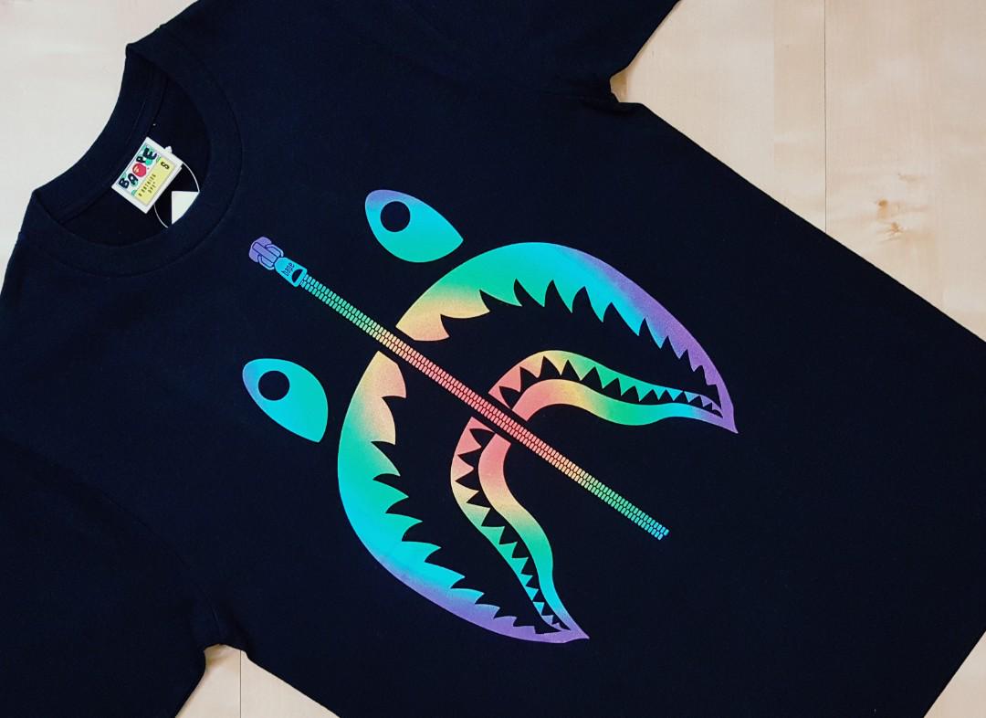 bape rainbow shark tee