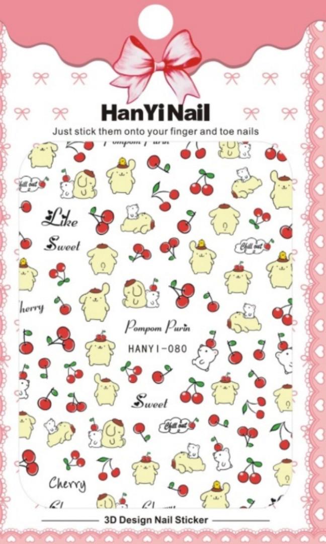 Bnip Sanrio Pom Pom Purin Cherry Nail Stickers Nail Art Nail Decals Health Beauty Hand Foot Care On Carousell Bnip Sanrio Pom Pom Purin Cherry Nail Stickers Nail Art Nail Decals Health Beauty Hand Foot Care On Carousell