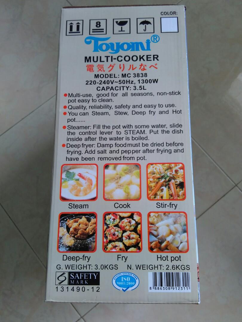 Brand New Toyomi Multi Cooker Model MC 3838 TV Home Appliances