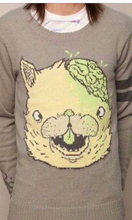 Drop Dead Kitty Brainz Knitted Jumper 