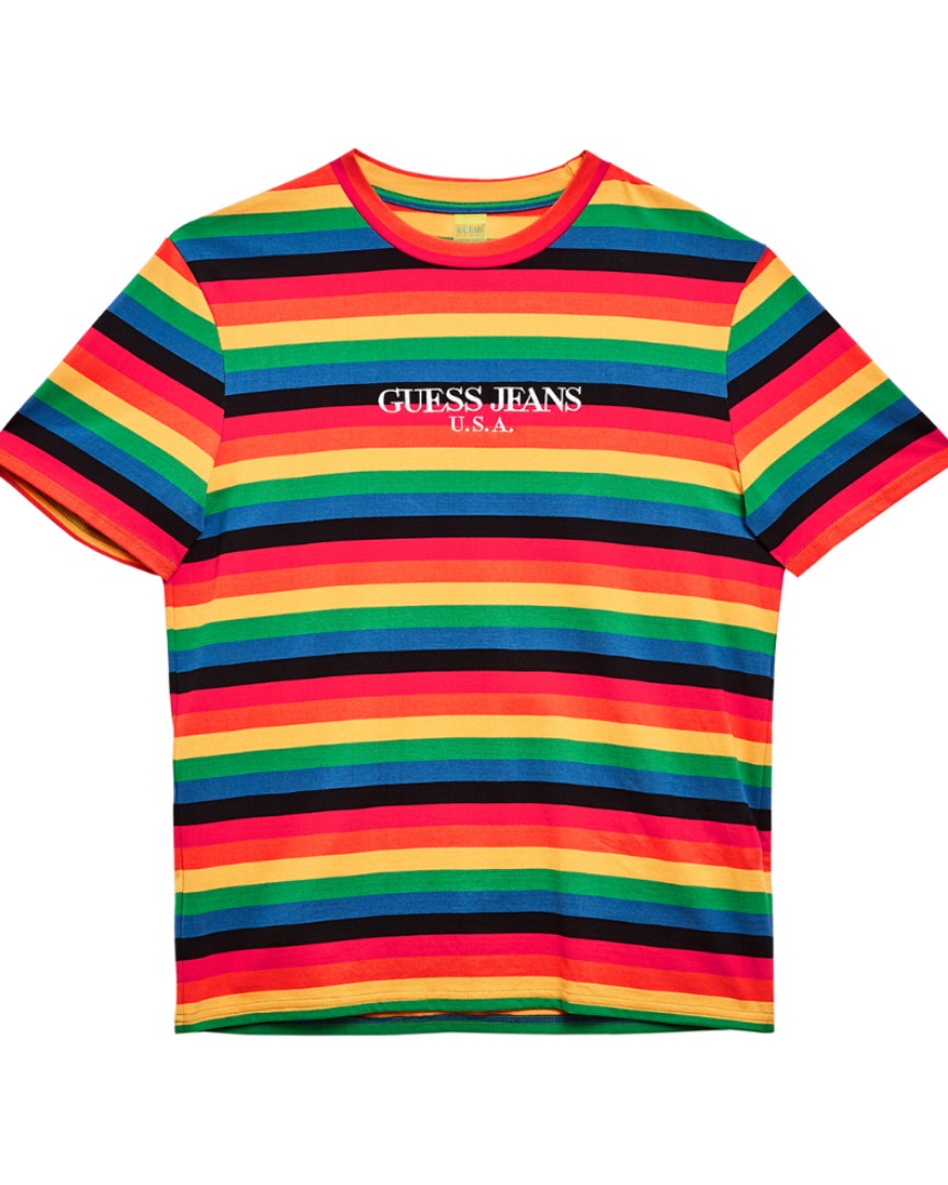 ALL RESERVED: GUESS FARMERS MARKET RAINBOW STRIPE TEE, Men's Fashion ...