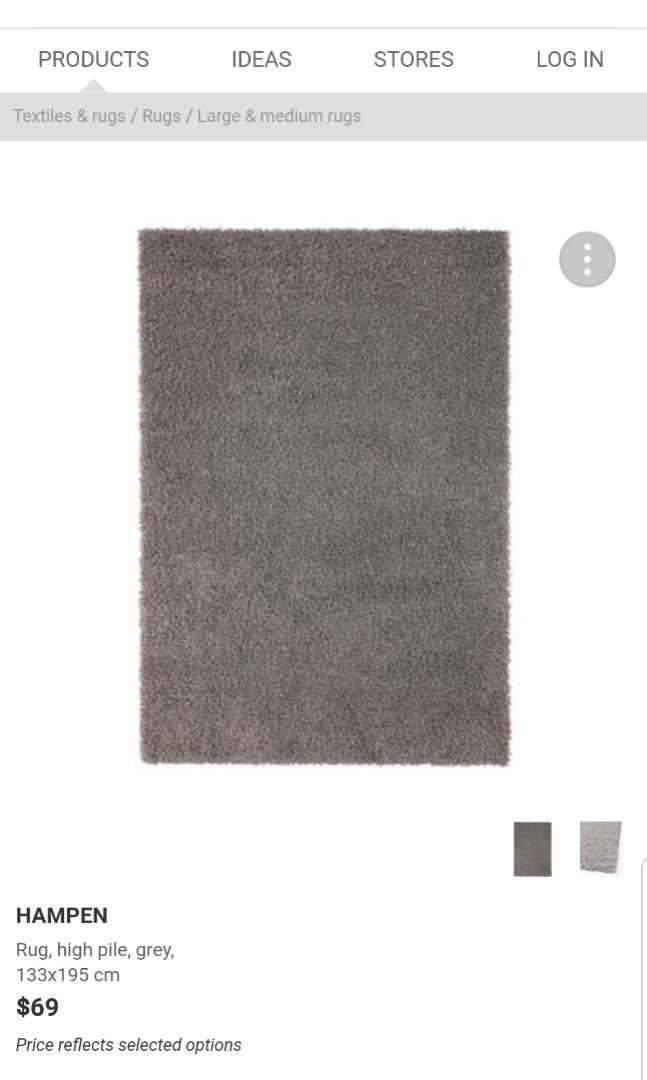 Ikea hampen rug grey, Furniture & Home Living, Home Decor, Carpets