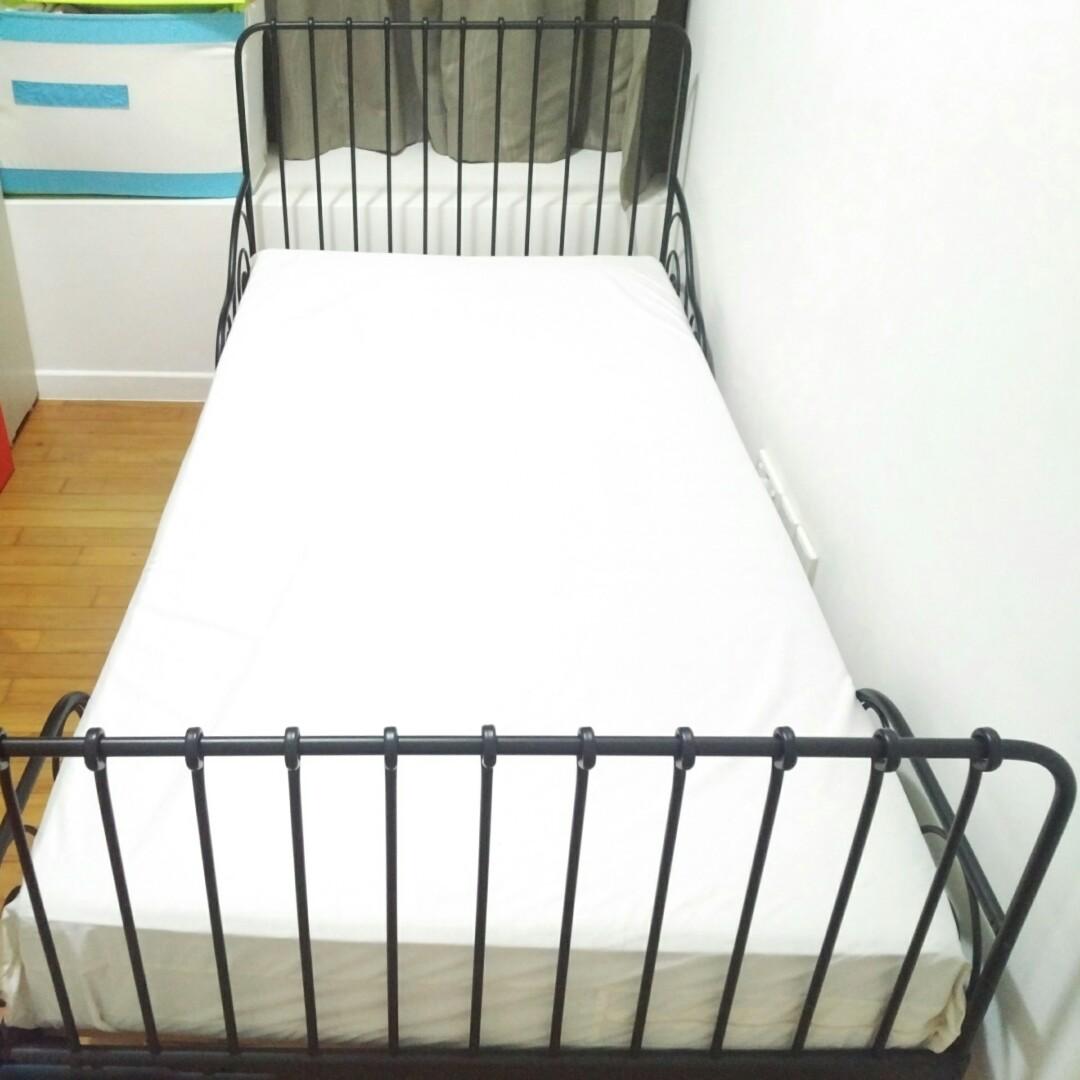 Ikea Minnen Extendable Bed Black, Furniture & Home Living, Furniture