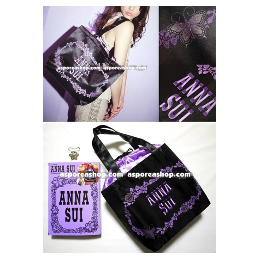 Sale Anna Sui Black Purple Shoulder Tote Bag Magazine Gwp Asc365 Free Post Women S Fashion Bags Wallets Cross Body Bags On Carousell