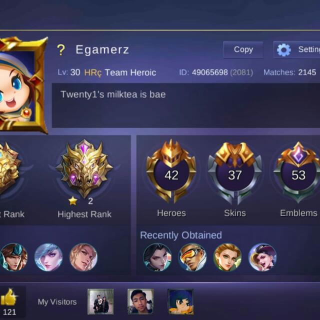 Mobile Legends Mythic Account Toys Games Video Gaming Others On Carousell