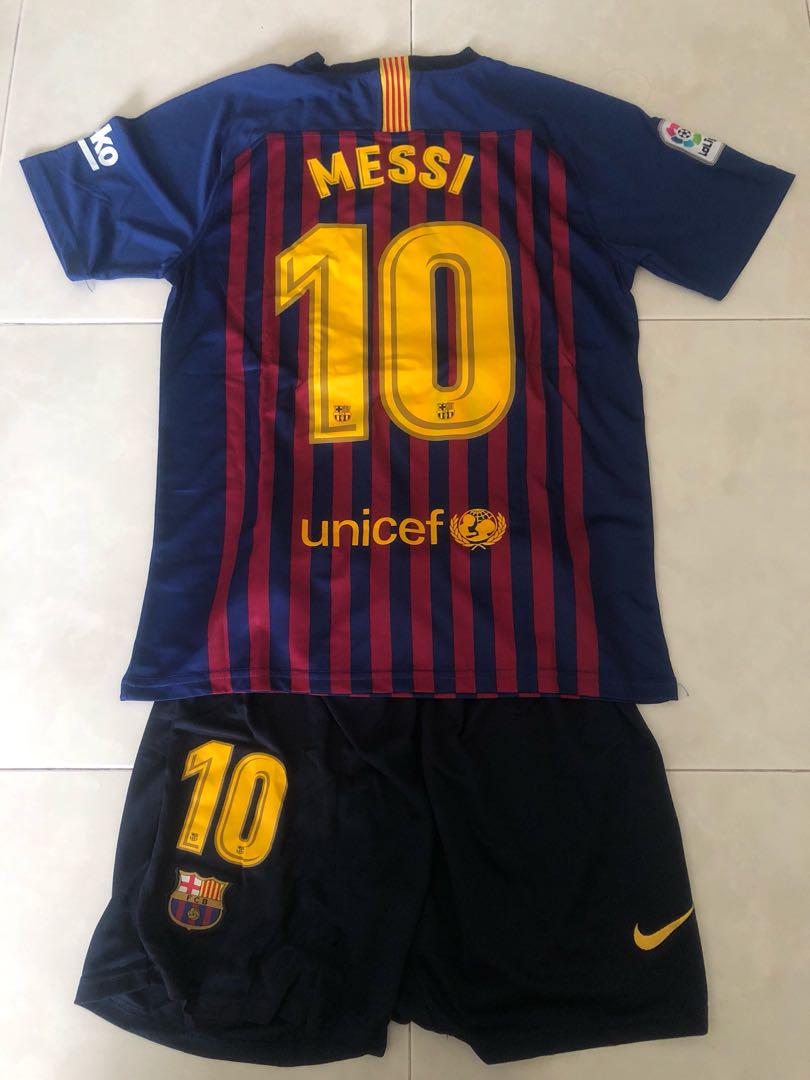 Noumhtz Womens Barcelona #10 Messi New 2018/19 Home Soccer Jersey 