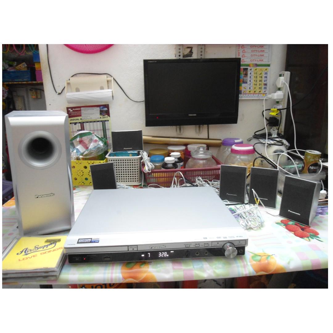 PANASONIC DVD Home Theater Sound System SAPT550 (FULL SET), TV & Home