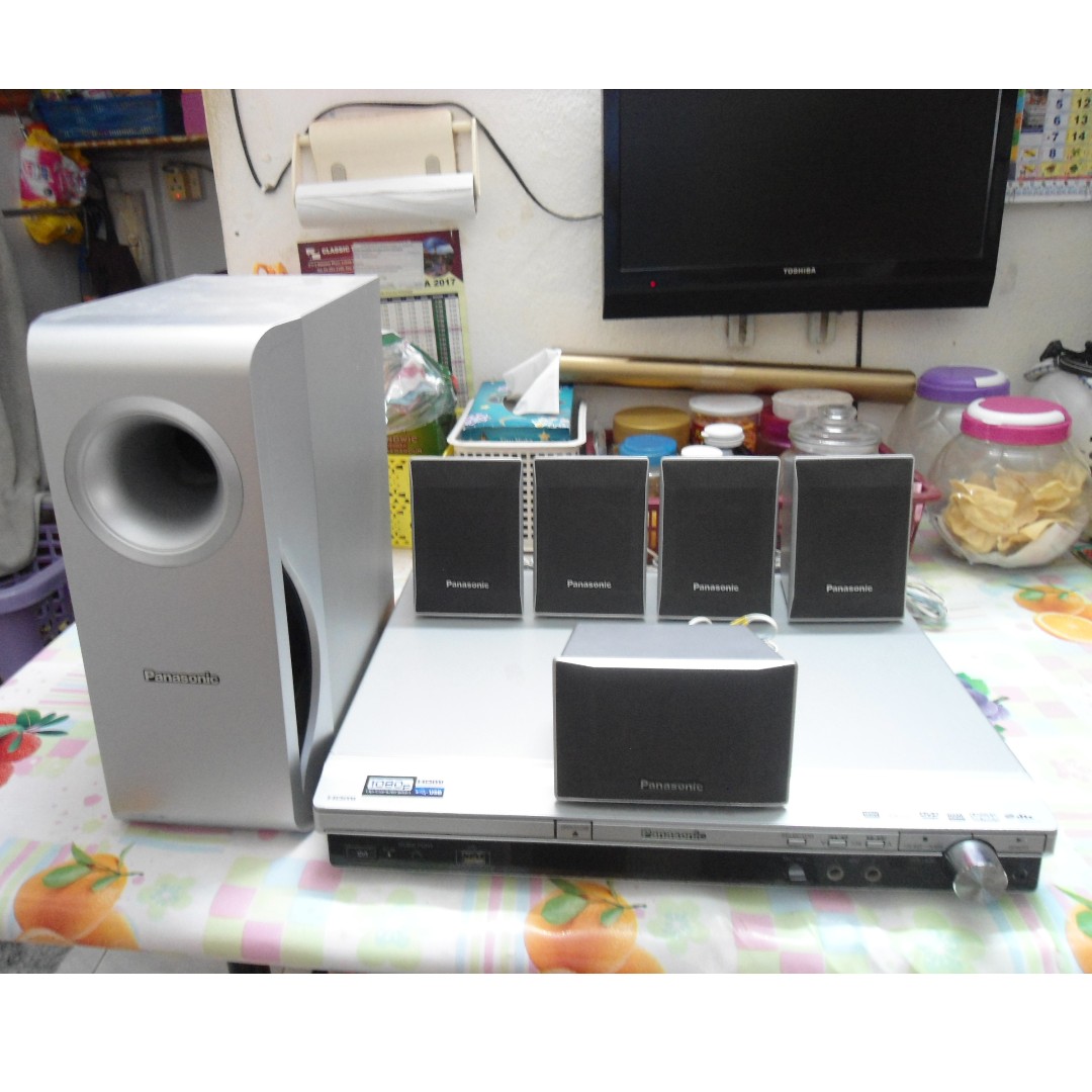 PANASONIC DVD Home Theater Sound System SAPT550 (FULL SET), TV & Home