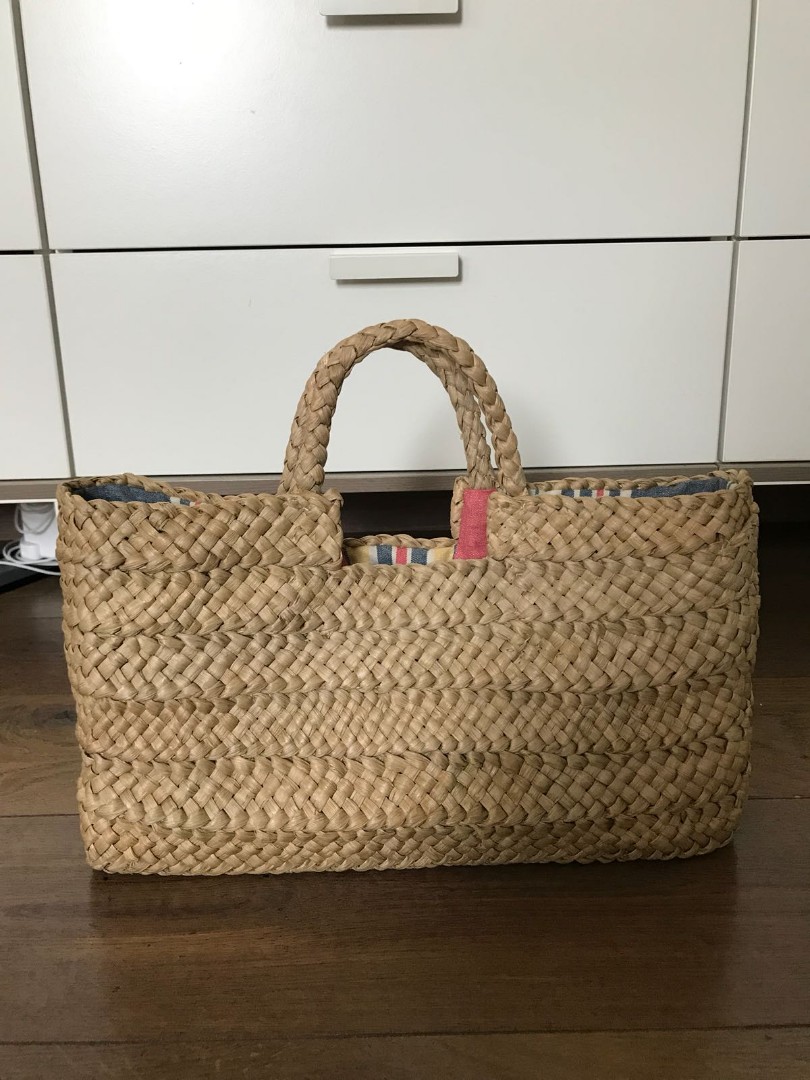 Cath kidston top straw basket bag
