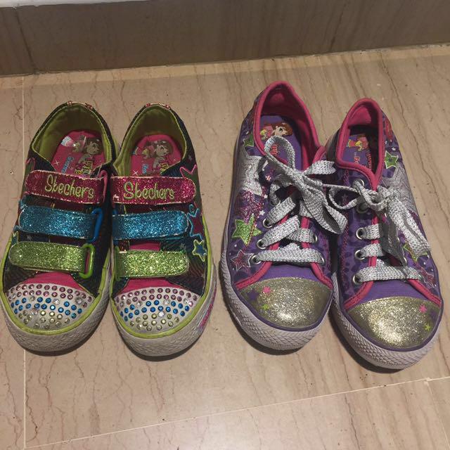 Skechers twinkle toes best sale velcro