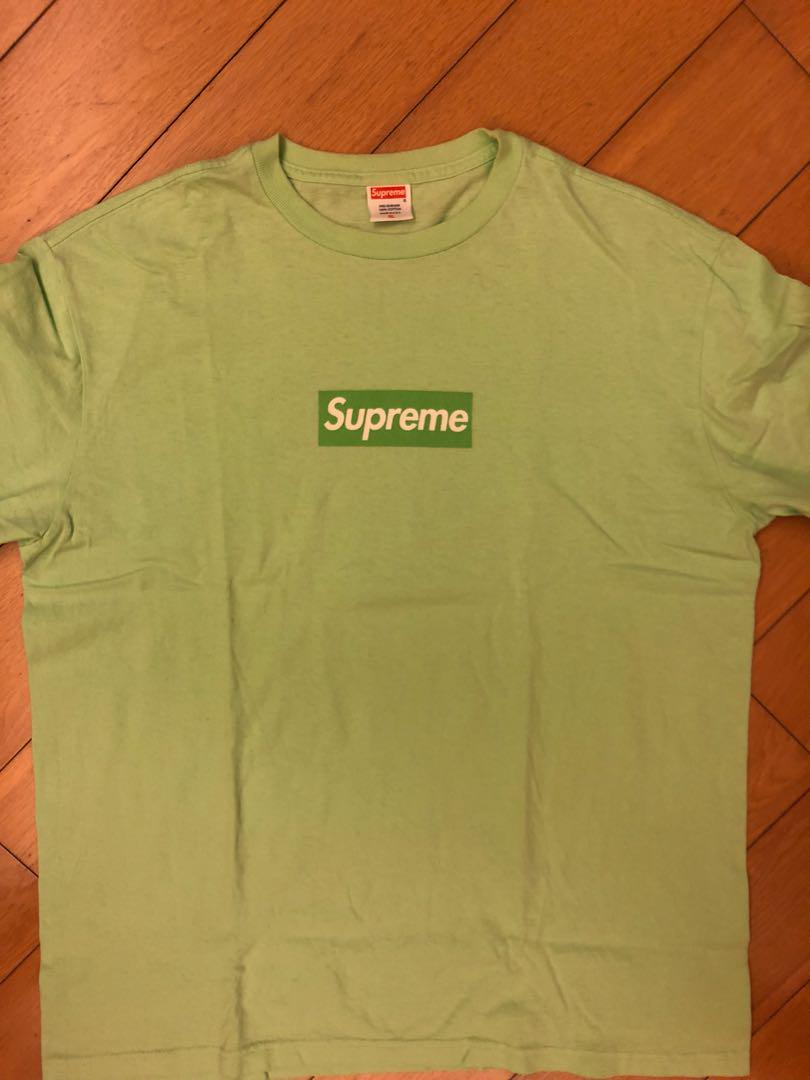 supreme green box logo tee