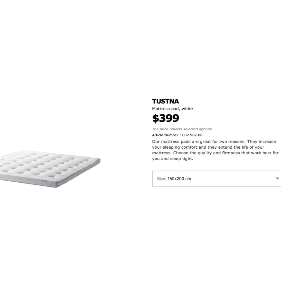 TUSTNA IKEA Mattress Pad, Furniture & Home Living, Furniture, Bed