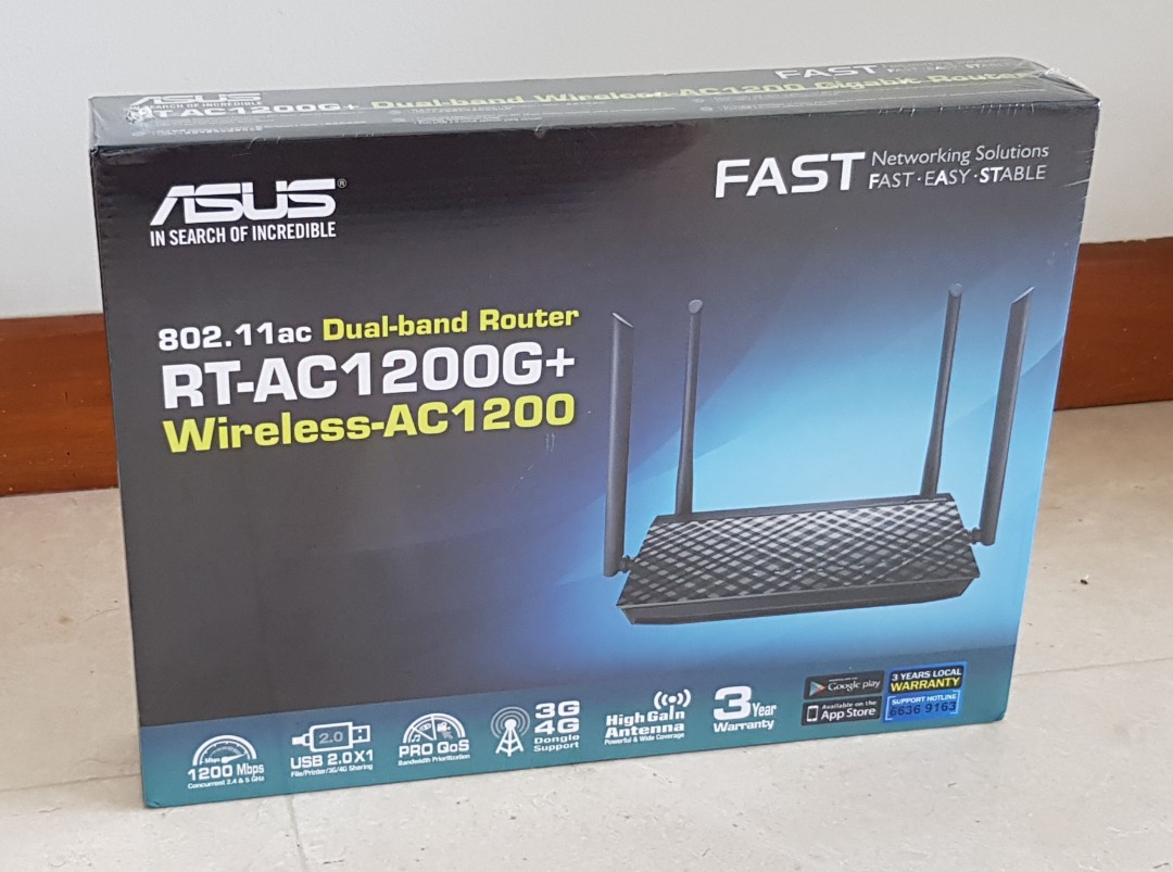 WiFi Router ASUS RT-AC1200G+ M1 Wireless New 802.11ac, Computers & Tech ...