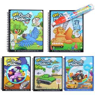 READY STOCK) Reusable Kids Magic Water Drawing Colouring Book, Hobbies &  Toys, Books & Magazines, Children's Books on Carousell