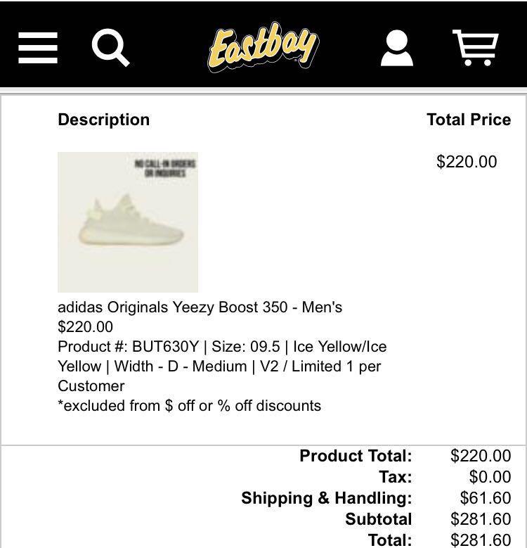 Yeezy 350 v2 best sale eastbay