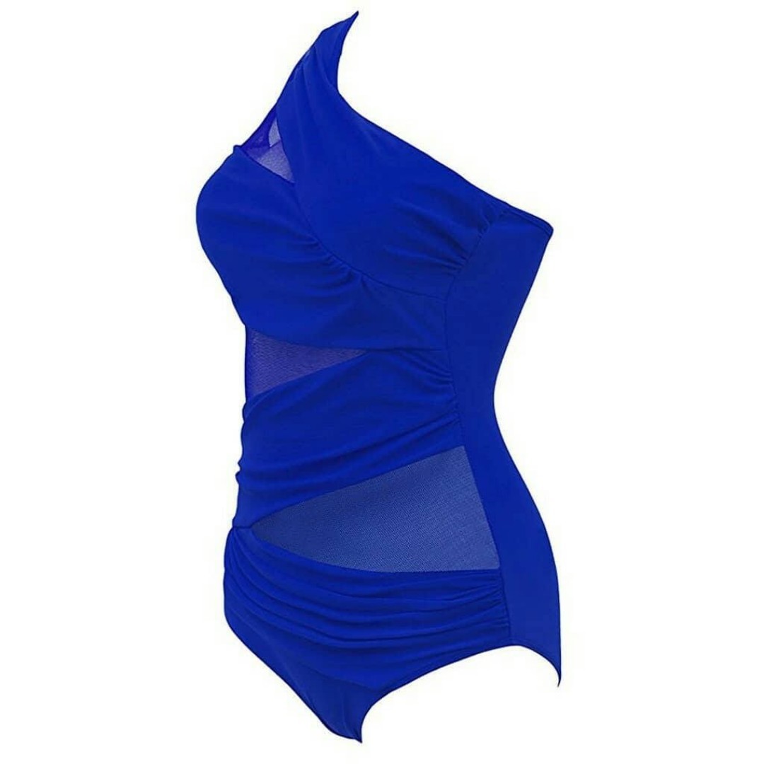Blue One-shoulder monokini swimsuit XXL, Women's Fashion, Swimwear ...