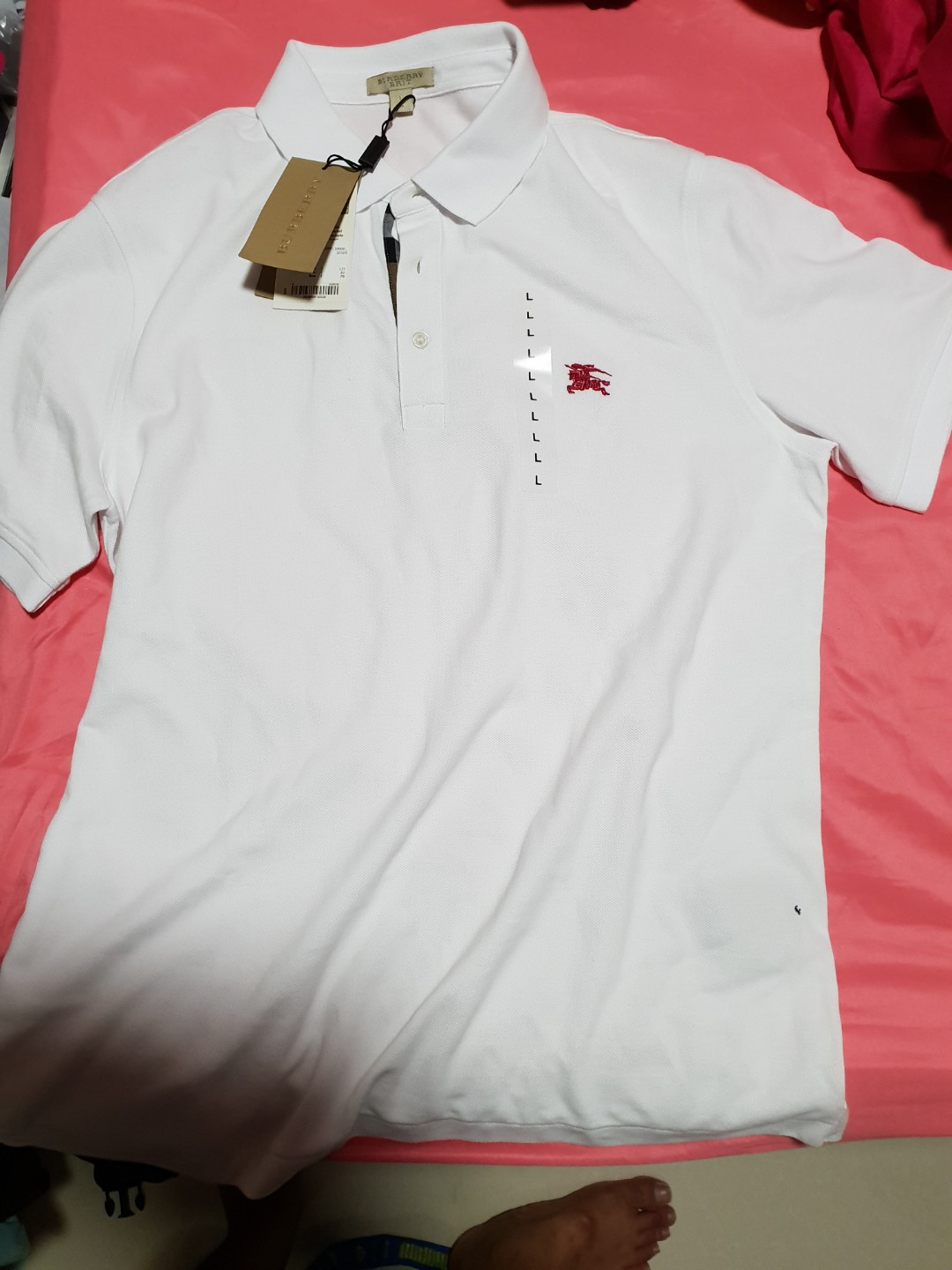 Burberry polo tee size L Men s Fashion Tops Sets Tshirts