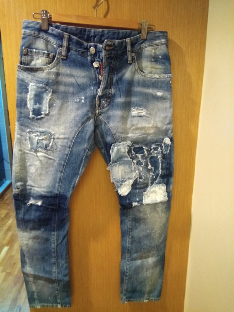 dsquared ripped jeans mens