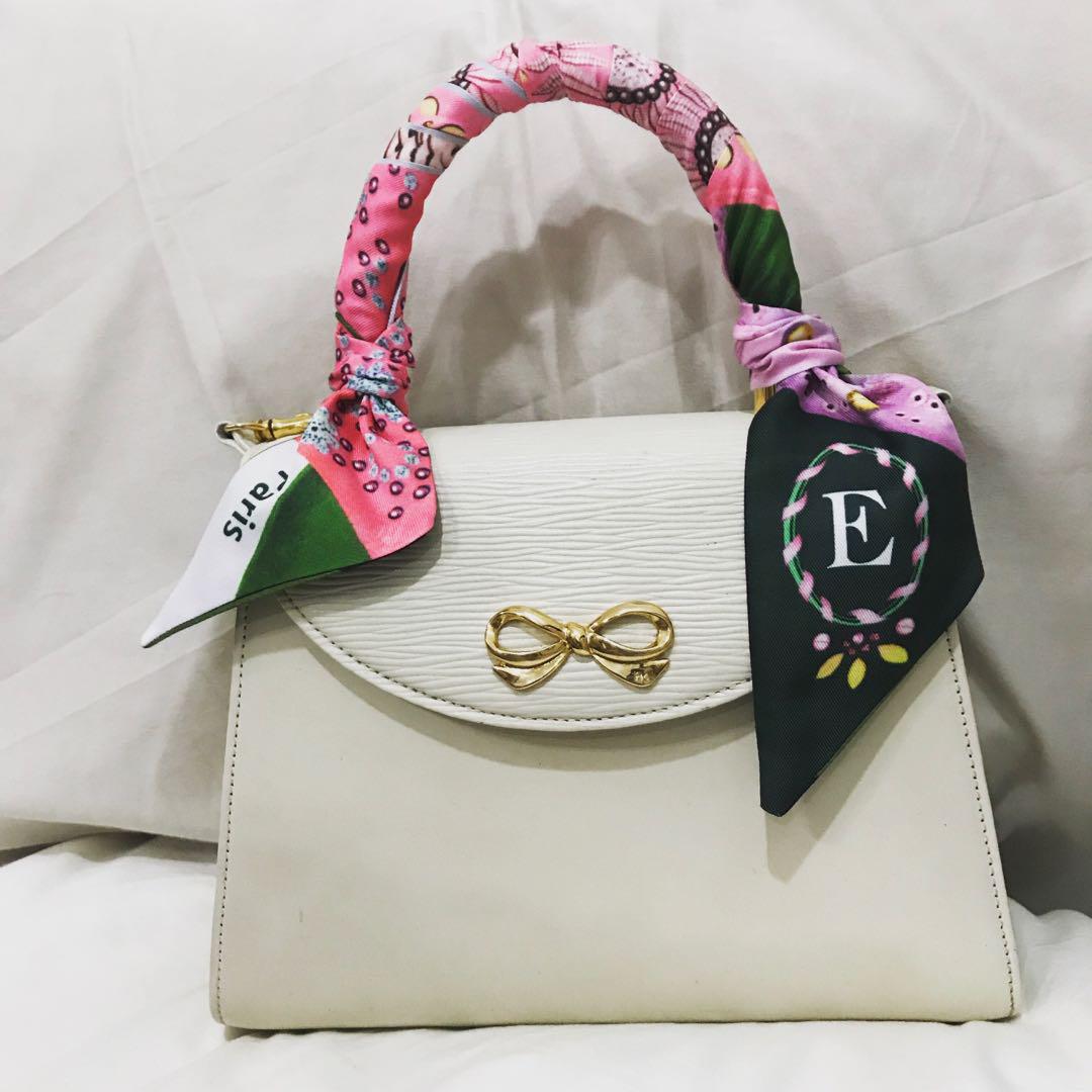 Hanae mori epi top handle bag with detachable strap, Luxury, Bags ...