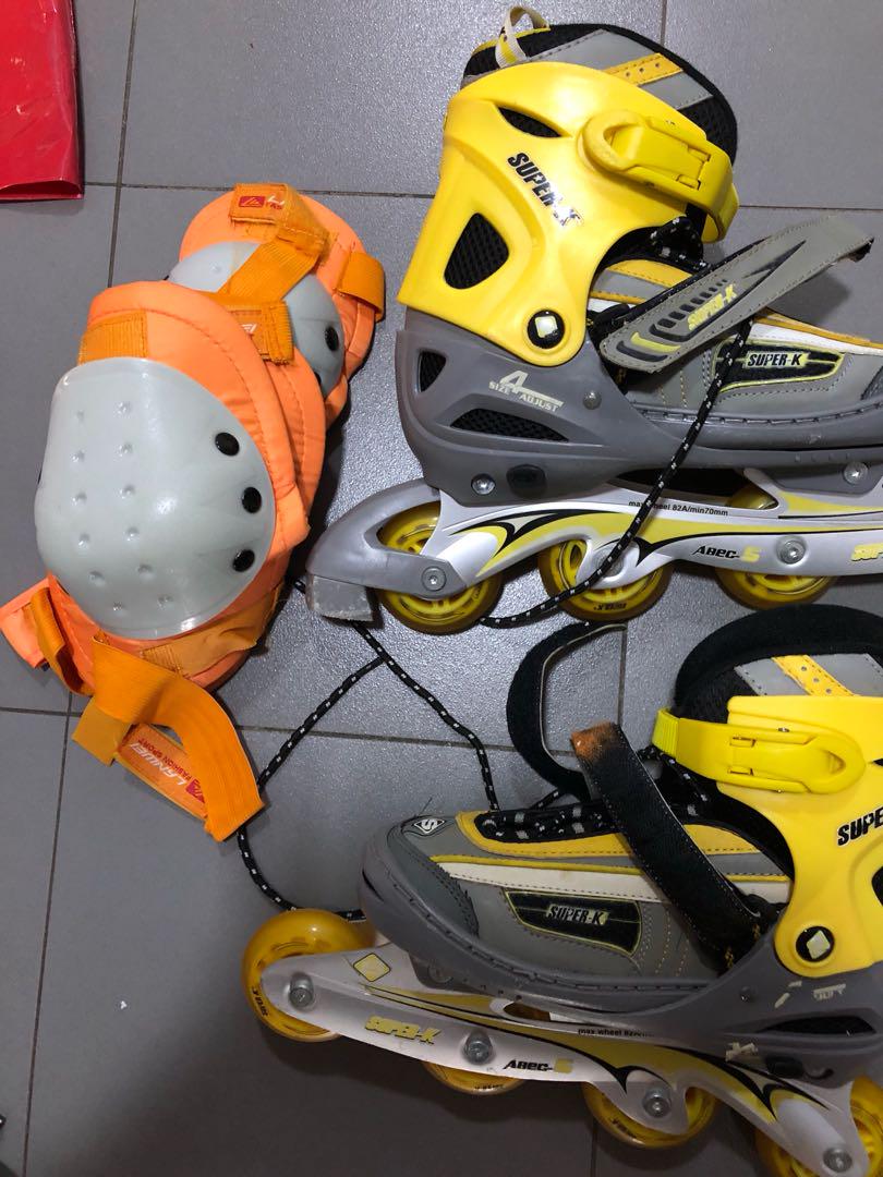 Inline Skates (Category: Water Sports) located in Singapore. Submitted by bigbluecloud (Listing ID 177260757, Image 2). Description: Shoe size is adjustable!! For children Guards with be included upon purchase .