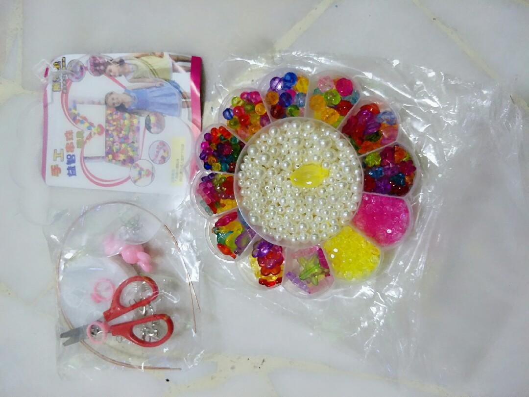 Kids Toy Diy Handmade Craft Girl Children Package Fun Toys For Handmade Beaded Diy Wear Beads Bracelet Necklace Design Craft Handmade Craft On Carousell