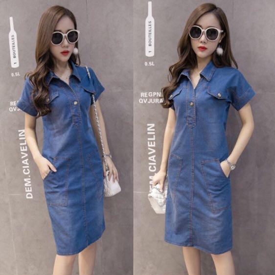 jeans midi dress for women