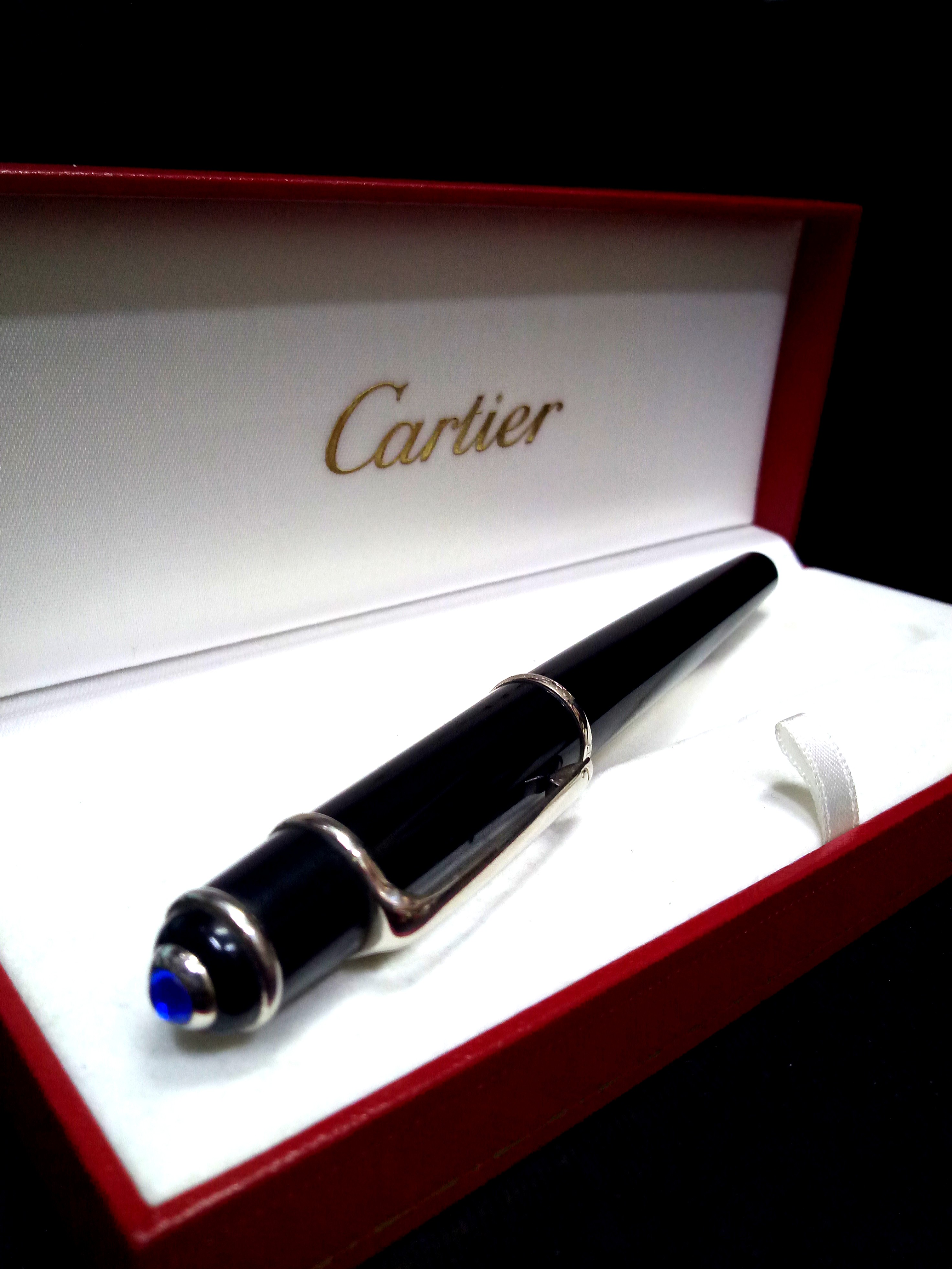 Cartier black Leather Diabolo de Cartier iPhone Case