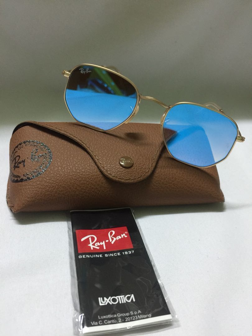 Ray ban hexagonal shop flat lenses blue