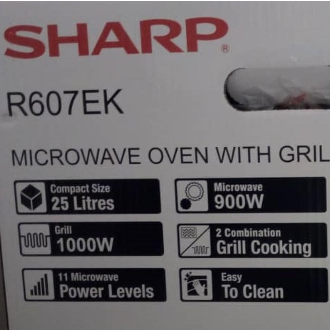 Sharp Microwave Oven with Infrared Grill 25L 900W R607EK, TV & Home ...