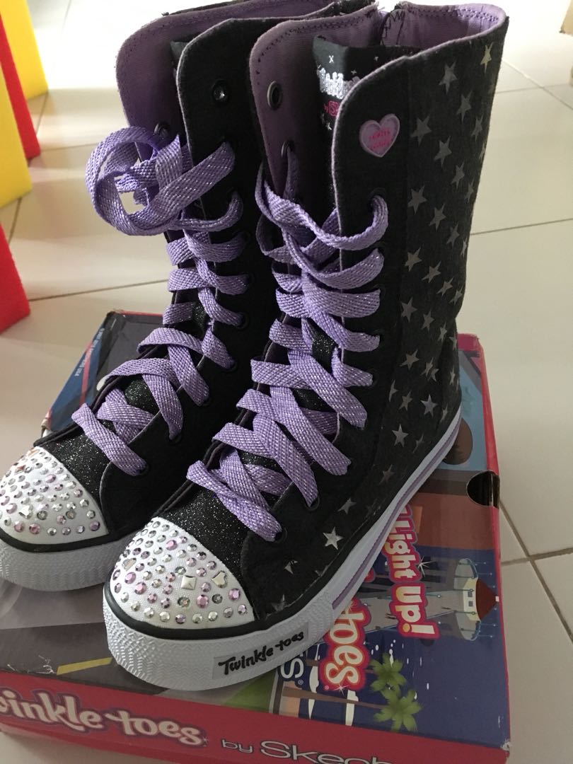 skechers pulse childrens high top shoes