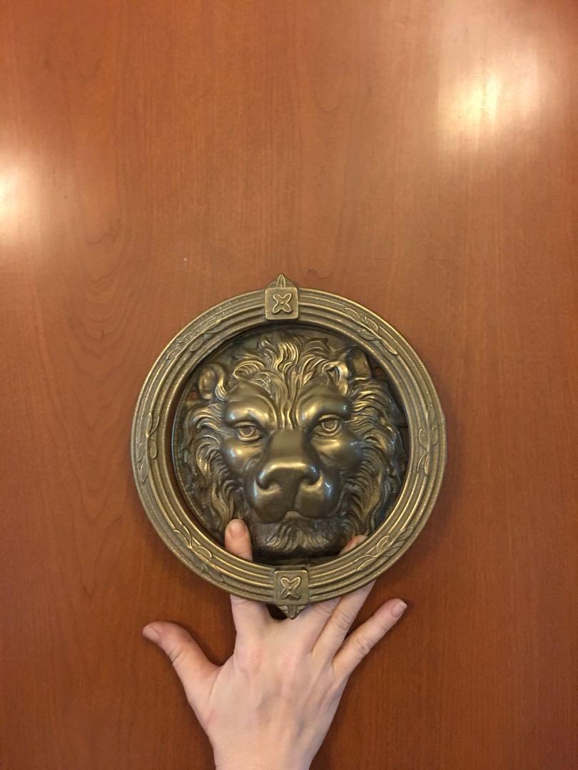 Solid Brass Lion Door Bell Knocker Furniture Home Decor
