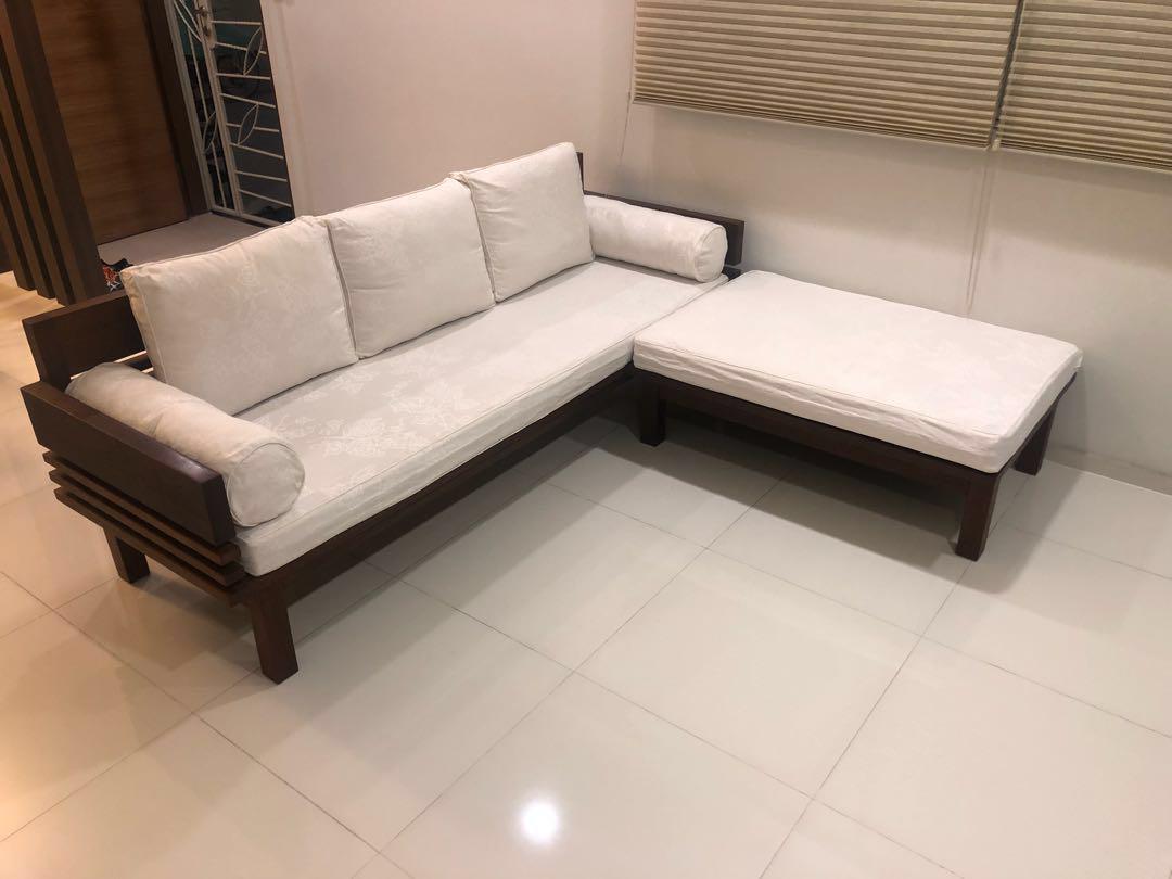 Solid Teak Wood 3 Seater Sofa Set Furniture Sofas On Carousell