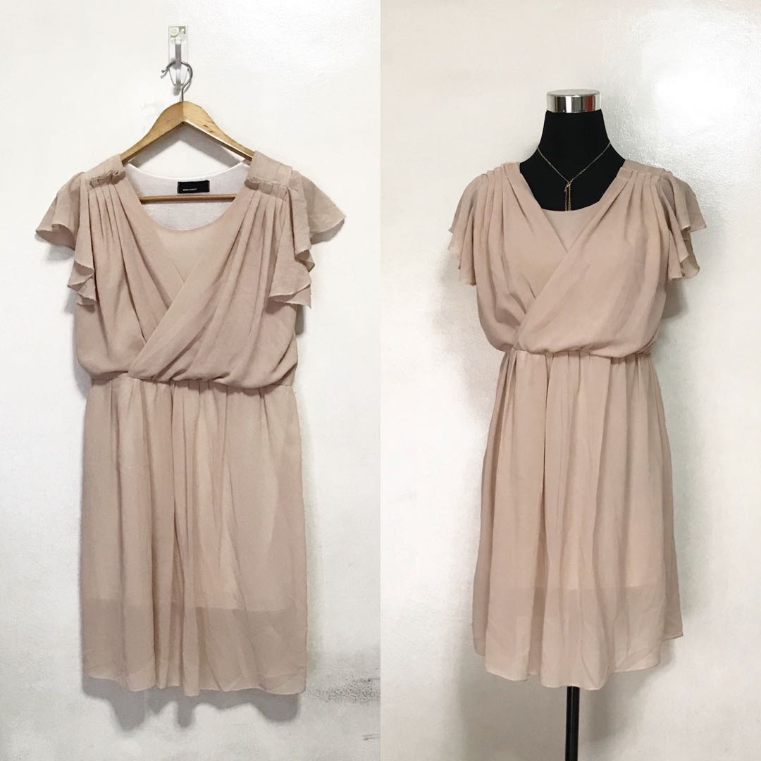 beige semi formal dress