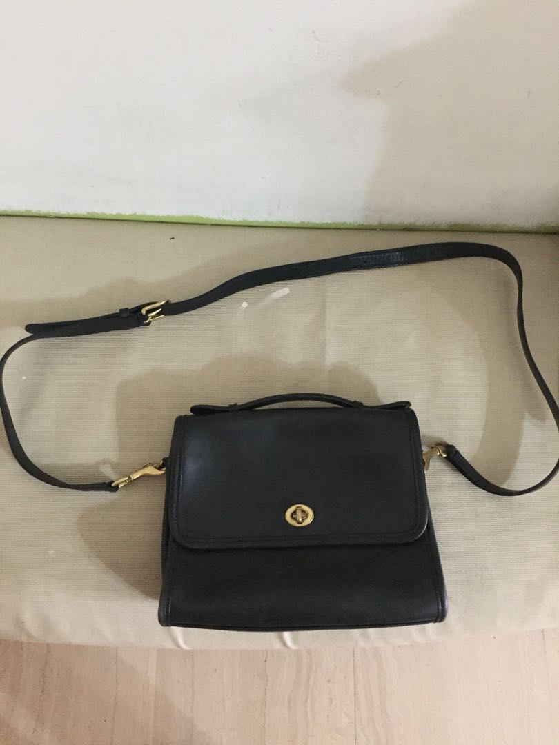 Vintage Coach Court Bag-Black, Women's Fashion, Bags & Wallets, Cross ...