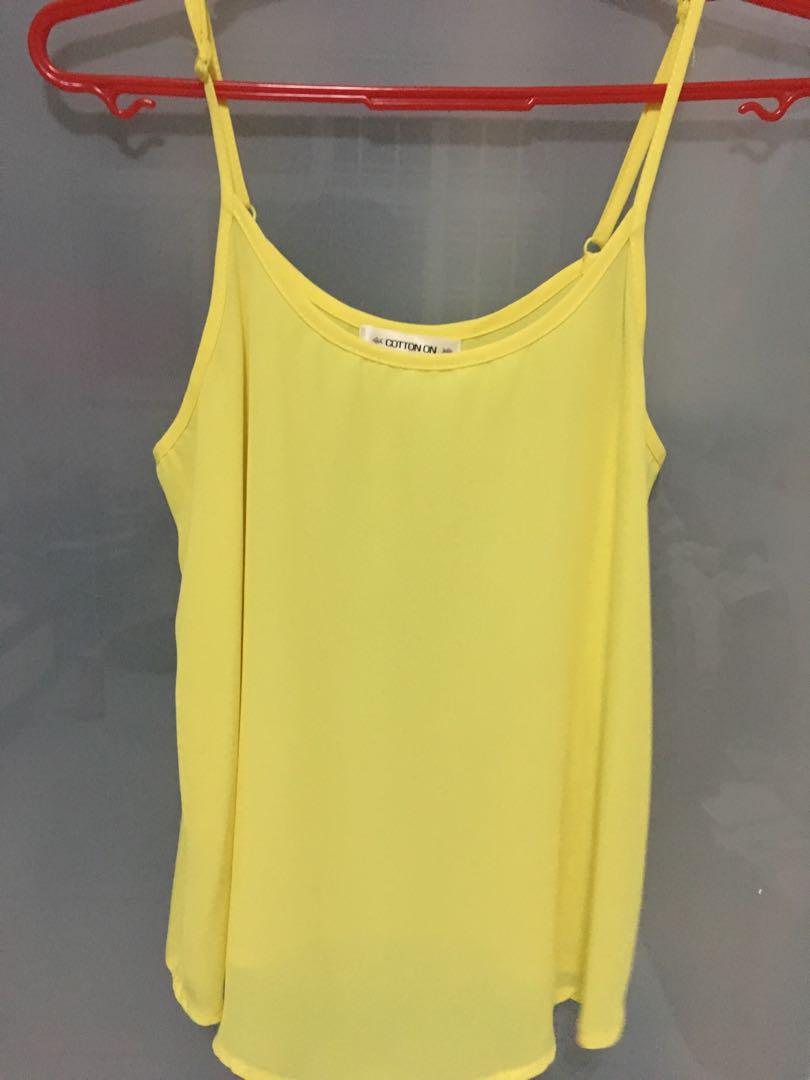 Yellow Camisole Top, Women's Fashion 