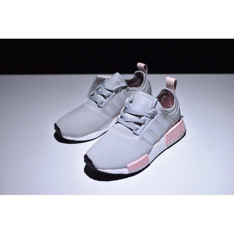 Adidas NMD R1 Grey Pink, Women's Fashion, Footwear, Sneakers on Carousell