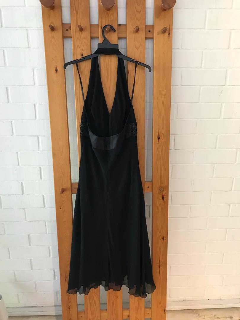 bcbg black halter dress