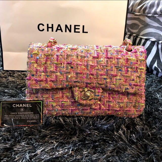 Chanel Pink Tweed Bag (Replica Only), Women'S Fashion, Bags & Wallets,  Purses & Pouches On Carousell
